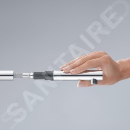 Kludi L-ine S - Mitigeur d’évier avec douchette extractible, chrome/blanc mat 408519375