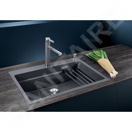 Blanco Etagon 8 - Évier en silgranit, 780x510 mm, avec commande de vidage et avec rails, noir 525892
