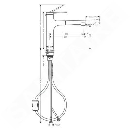 Hansgrohe Zesis M33 - Mitigeur d'évier avec douchette extractible, chrome 74822000