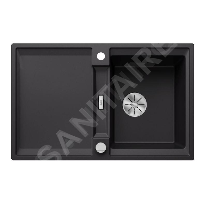 Blanco Adira - Évier en silgranit, 78x50 mm, avec commande excentrique et accessoires, InFino, noir 527585