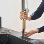 Hansgrohe M54 - Mitigeur d'évier Talis avec bec extractible, sBox, simili inox 72803800