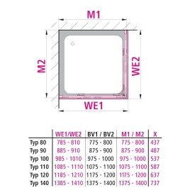 Kermi NICA - Porte de douche C2R, 110x200 cm, argent brillant/verre transparent NIC2R11020VPK