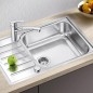 Blanco Lantos XL 6 - Évier, 780x500 mm, avec commande du vidage, inox brossé 523140