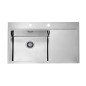 Alveus Pure - Évier 860x525 mm, avec commande du vidage, bac à gauche, inox 1103652