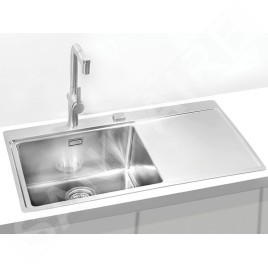 Alveus Pure - Évier 860x525 mm, avec commande du vidage, bac à gauche, inox 1103652