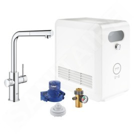 Grohe Blue Professional - Mitigeur d’évier avec unité réfrigérante et filtration, douchette extractible, chrome 31326002
