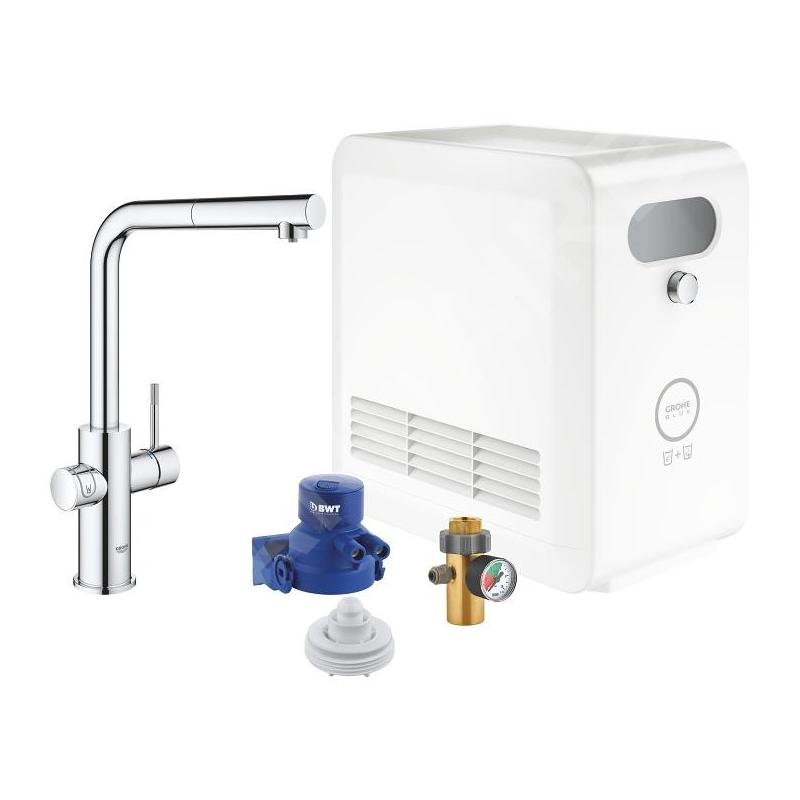 Grohe Blue Professional - Mitigeur d’évier avec unité réfrigérante et filtration, douchette extractible, chrome 31326002 Grohe Blue Professional - Mitigeur d’évier avec unité réfrigérante et filtration, douchette extractible, chrome 31326002