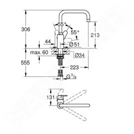 Grohe Eurodisc Cosmopolitan - Mitigeur d’évier, chrome 32259003