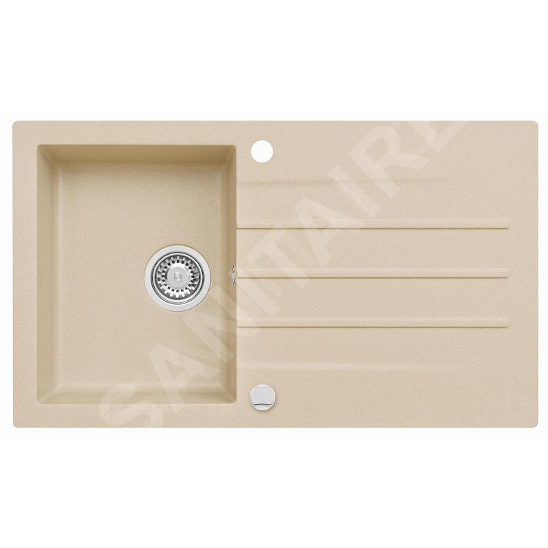 Alveus Cortina - Évier en granit 860x500 mm, avec commande de vidage, beige 1133450