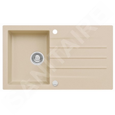 Alveus Cortina - Évier en granit 860x500 mm, avec commande de vidage, beige 1133450