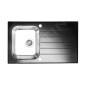 Alveus Glassix - Évier 860x500 mm, avec commande de vidage, verre noir / inox 1099450