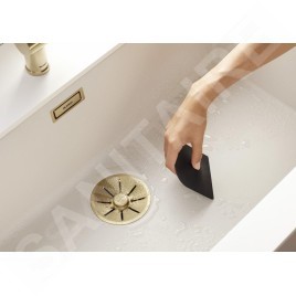 Blanco Accessoires - Garniture de vidage C-overflow, pour évier double, doré 203477