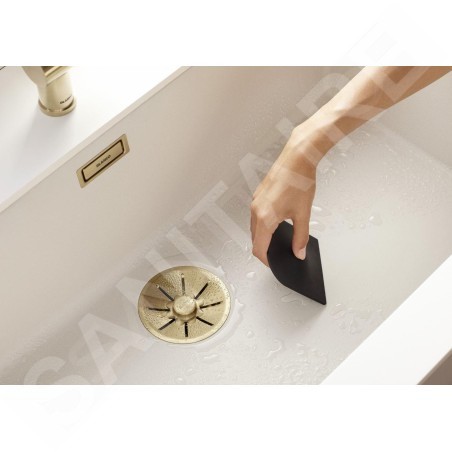 Blanco Accessoires - Garniture de vidage C-overflow, pour évier double, doré 203477