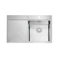 Alveus Pure Up - Évier 790x525 mm, avec commande du vidage, bac à droite, inox 1123790