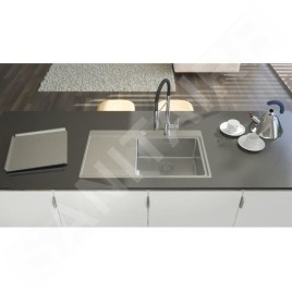 Alveus Pure Up - Évier 790x525 mm, avec commande du vidage, bac à droite, inox 1123790