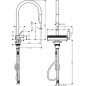 Hansgrohe M81 - Mitigeur d'évier Aquno Select avec bec extractible et jet plat, sBox, simili inox 73837800