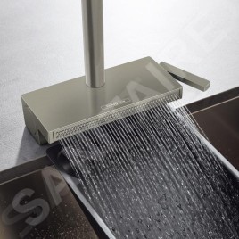 Hansgrohe M81 - Mitigeur d'évier Aquno Select avec bec extractible et jet plat, sBox, simili inox 73837800