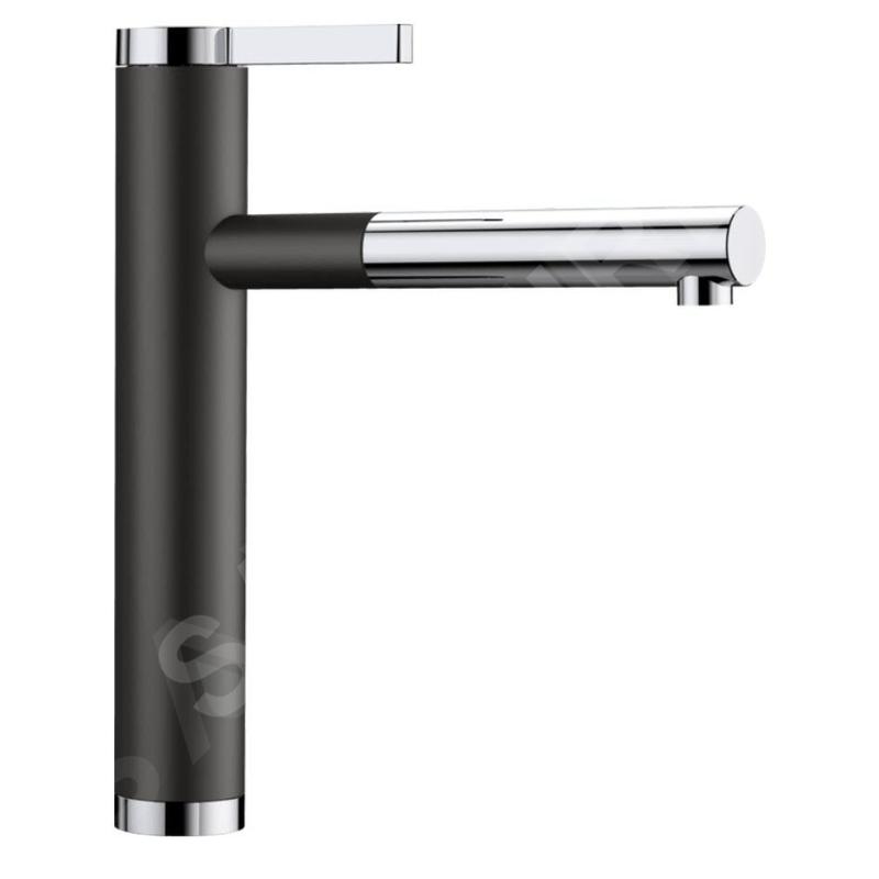 Blanco Linee S - Mitigeur d'évier avec bec extractible, noir / chrome 526171