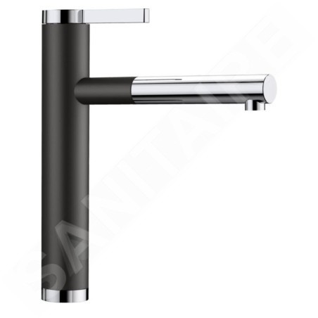 Blanco Linee S - Mitigeur d'évier avec bec extractible, noir / chrome 526171