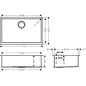 Hansgrohe Éviers - Evier encastré S719-U660, inox 43428800 Hansgrohe Éviers - Evier encastré S719-U660, inox 43428800