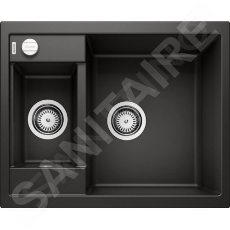 Blanco Metra 6 - Évier en silgranit, 615x500 mm, avec commande de vidage, noir 525922