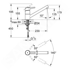 Grohe Concetto - Mitigeur d’évier, chrome 32659001
