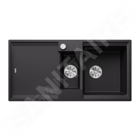 Blanco Adira - Évier en silgranit, 100x50 mm, avec commande excentrique et accessoires, InFino, noir 527601