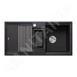 Blanco Adira - Évier en silgranit, 100x50 mm, avec commande excentrique et accessoires, InFino, noir 527601