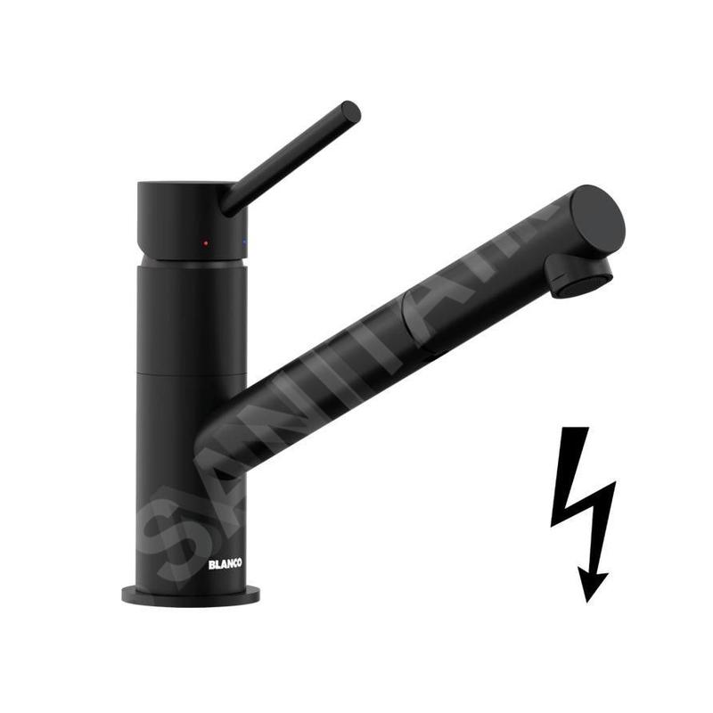 Blanco Kano S - Mitigeur d'évier avec bec extractible, noir mat 527653