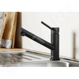 Blanco Kano S - Mitigeur d'évier avec bec extractible, noir mat 527653