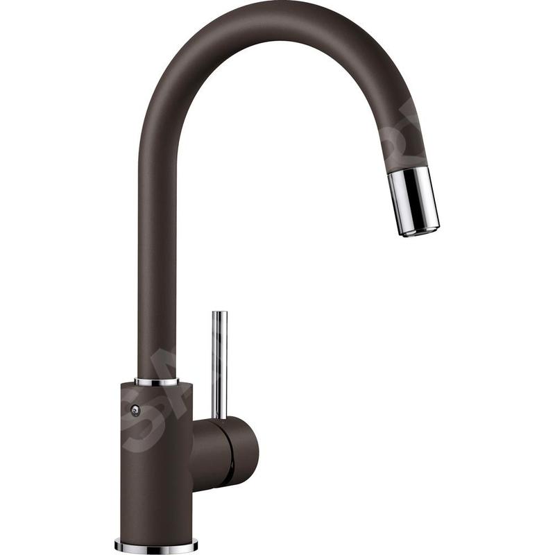 Blanco Mida S - Robinetterie d’évier avec douchette extractible, café/chrome 521461