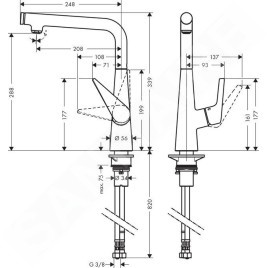 Hansgrohe Talis Select M51 - Mitigeur d’évier 300 avec bec orientable, aspect inox 72820800