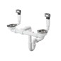 Hansgrohe Garnitures de vidage - Garniture de vidage et de trop-plein pour évier double, inox 43922800