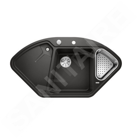 Blanco Delta II - Évier en silgranit 1057x575 mm, avec commande de vidage et accessoires, noir 525867