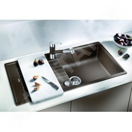 Blanco Zia XL 6 - Évier en silgranit, 780x500 mm, avec commande de vidage, noir 526018