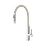 Novaservis Ferro - Mitigeur d'évier avec bras flexible, 2 jets, beige / chrome 70730,0BE