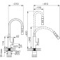 Novaservis Ferro - Mitigeur d'évier avec bras flexible, 2 jets, beige / chrome 70730,0BE