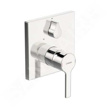 Hansa Ronda - Mitigeur de baignoire encastré, avec inverseur pour 2 sorties, chrome 83843583