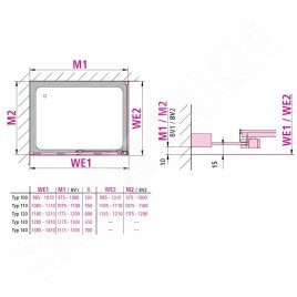 Kermi NICA - Porte de douche D2L 130x200 cm, gauche, argent brillant/verre transparent NID2L13020VPK