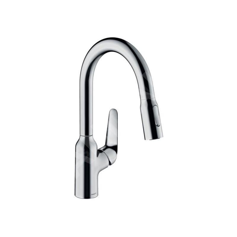 Hansgrohe Focus M42 - Mitigeur d'évier M4216-H180 avec douchette extractible, sBox, chrome 71821000
