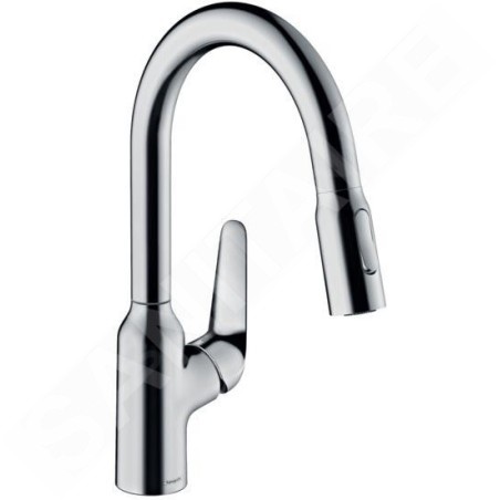 Hansgrohe Focus M42 - Mitigeur d'évier M4216-H180 avec douchette extractible, sBox, chrome 71821000
