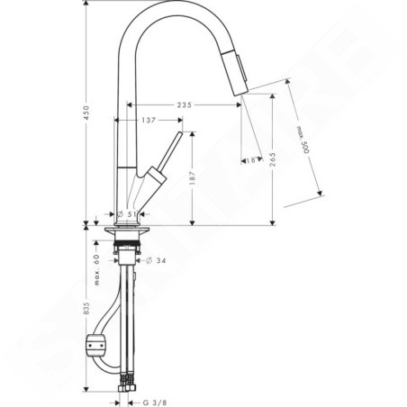 Axor Starck - Mitigeur d’évier, aspect inox 10821800