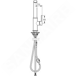 Hansa Ronda - Mitigeur d’évier avec douchette extractible, chrome 54912273