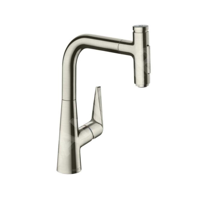 Hansgrohe Talis Select M51 - Mitigeur d'évier Talis Select avec douchette extractible, simili inox 72824800