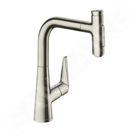 Hansgrohe Talis Select M51 - Mitigeur d'évier Talis Select avec douchette extractible, simili inox 72824800