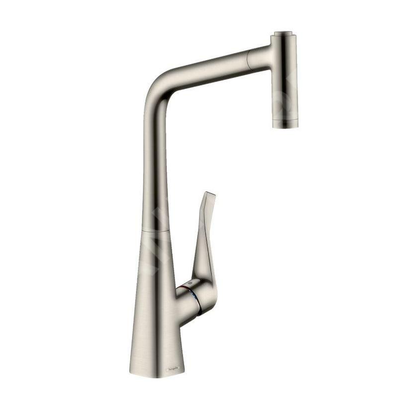 Hansgrohe Metris New - Mitigeur de cuisine 320 avec douchette extractible, aspect inox 14820800