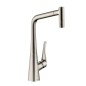 Hansgrohe Metris New - Mitigeur de cuisine 320 avec douchette extractible, aspect inox 14820800
