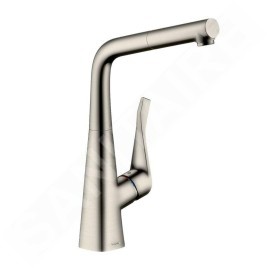 Hansgrohe Metris New - Mitigeur d’évier 320 avec douchette extractible, aspect inox 14821800