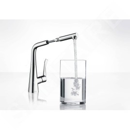 Hansgrohe Metris New - Mitigeur d’évier 320 avec douchette extractible, aspect inox 14821800