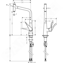 Hansgrohe Metris Select - Mitigeur d’évier 320 avec bec extractible, chrome 14884000
